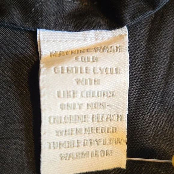 NWT Charter Club black cotton top with white embroidery Sz 2P - Picture 7 of 7